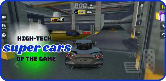 garage of high-tech supers cars in the game