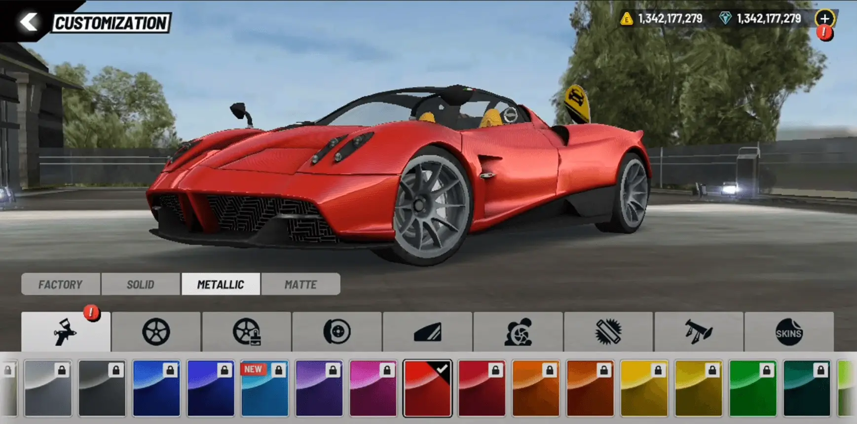 high tech super car with unlimited money and all mega skins unlocked